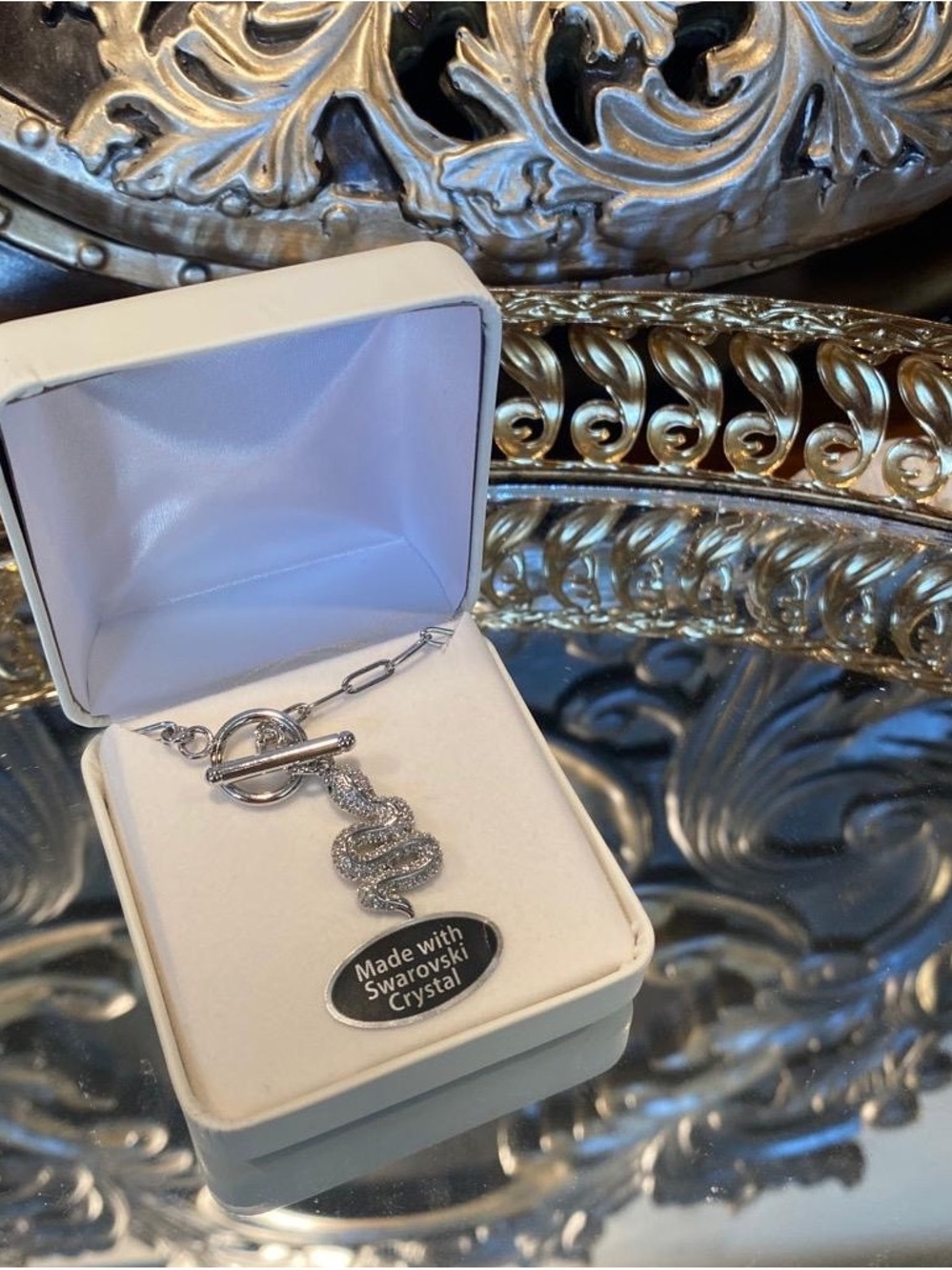 Crystal Snake Pendant Necklace